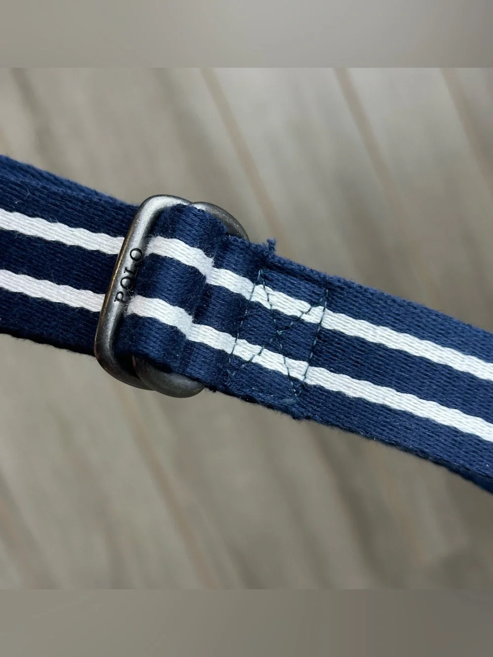Polo Ralph Lauren Belt Boys Youth One Size 32” D-Ring Ribbon Striped Blue White